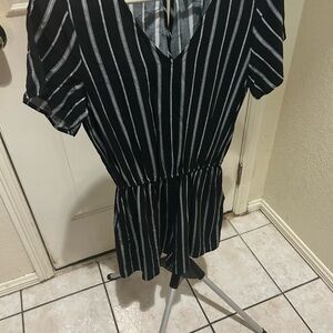 Black and White Striped Dress